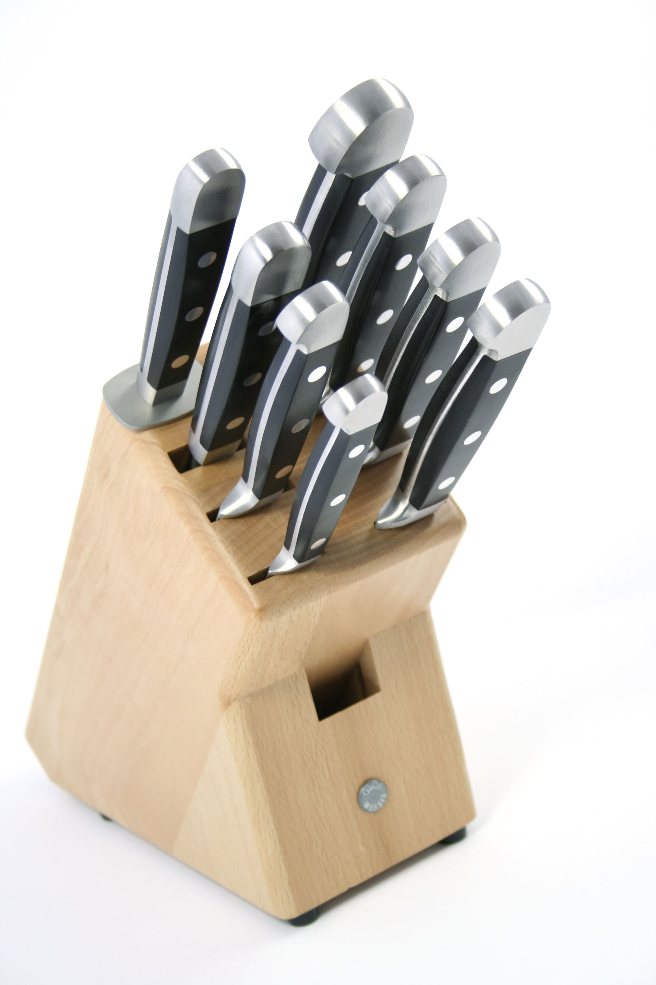 Bloc à couteaux, Alpha, hêtre naturel, 9 pcs.
