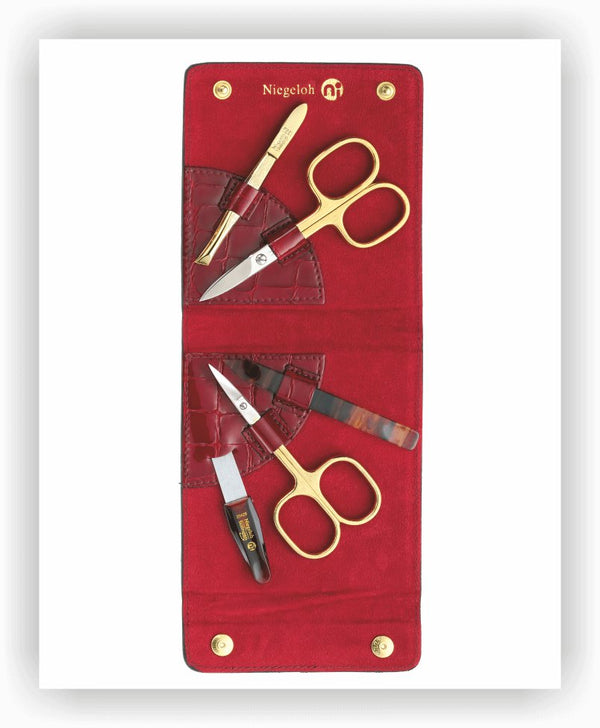 Set de manucure croco, rouge, 5 pcs.