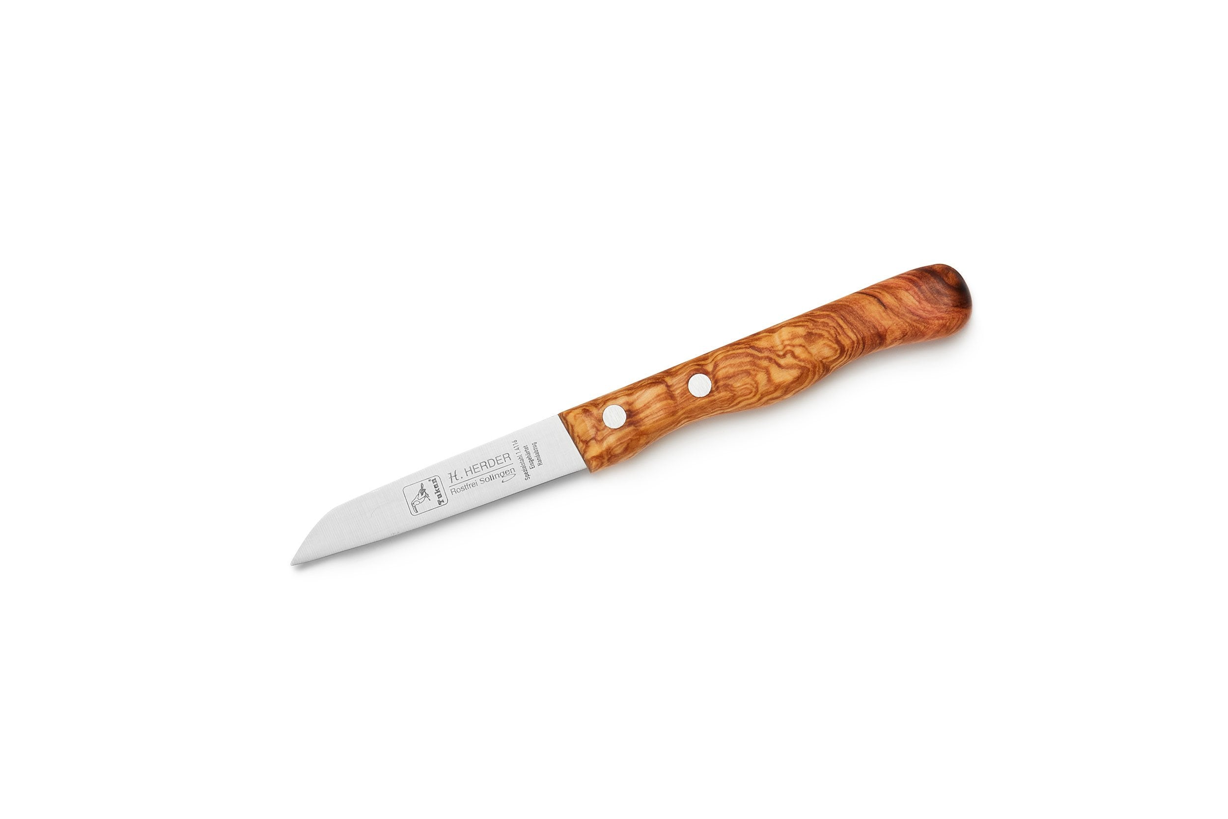 Couteau de cuisine manche en bois d'olivier 8 cm droit