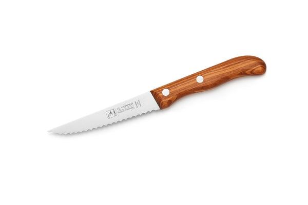 Couteau de ménage manche en bois d'olivier 10 cm vague