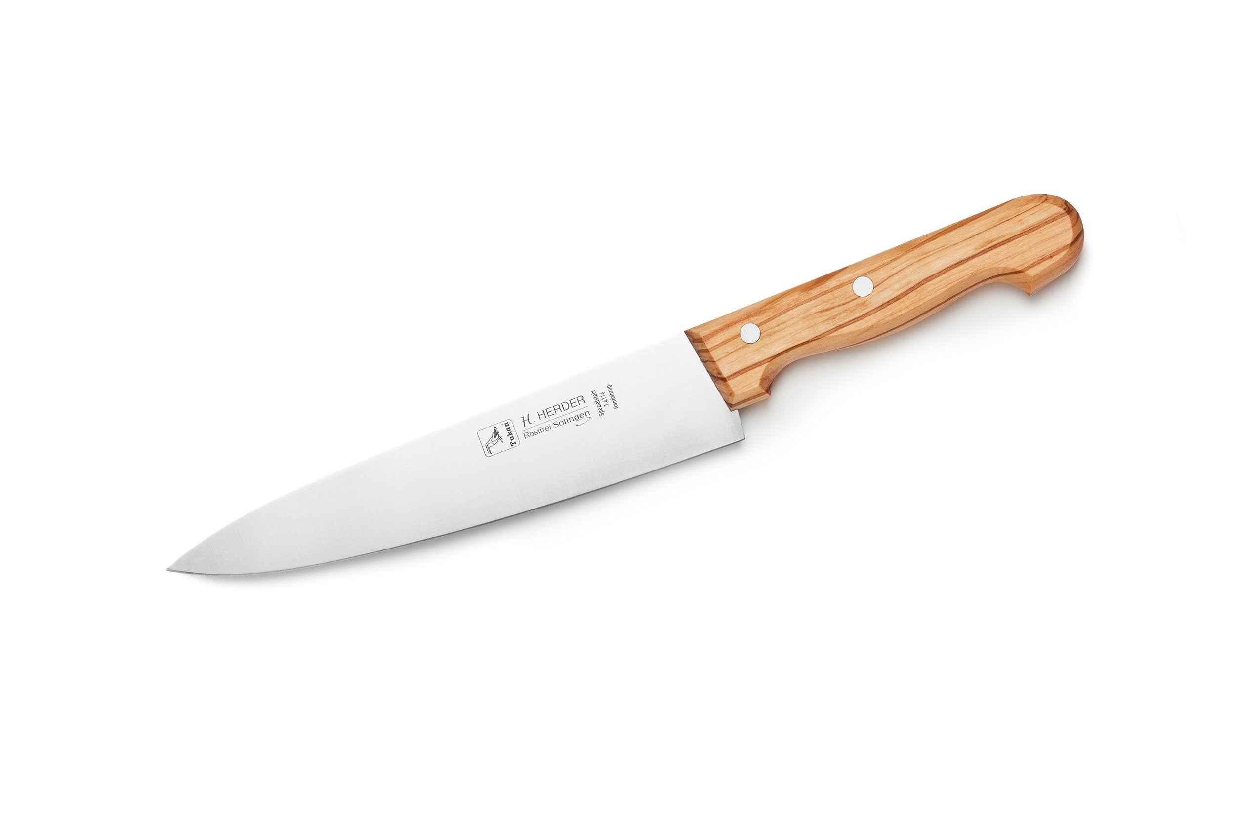 Couteau de chef manche en bois d'olivier 20 cm
