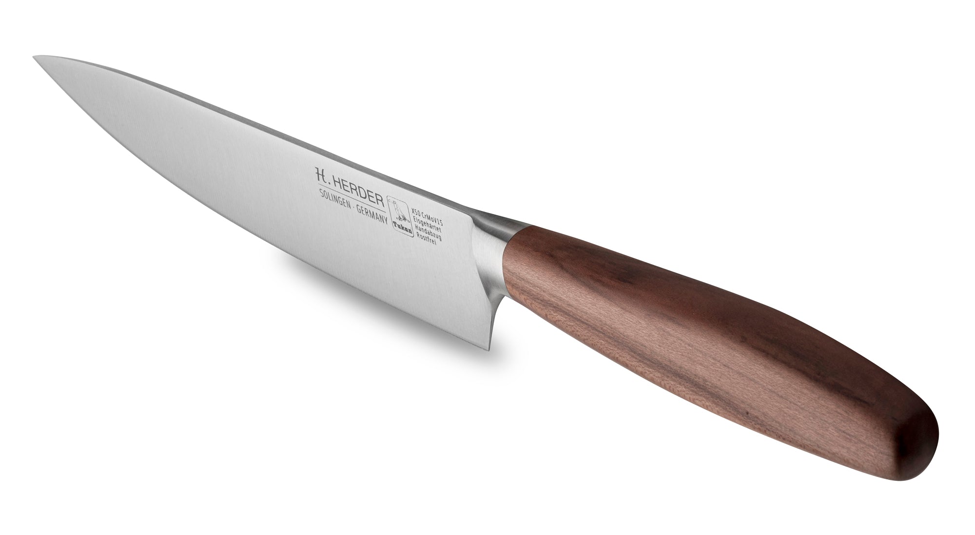 Couteau de chef Eterno, bois de prunier, longueur de lame 21cm, forgé