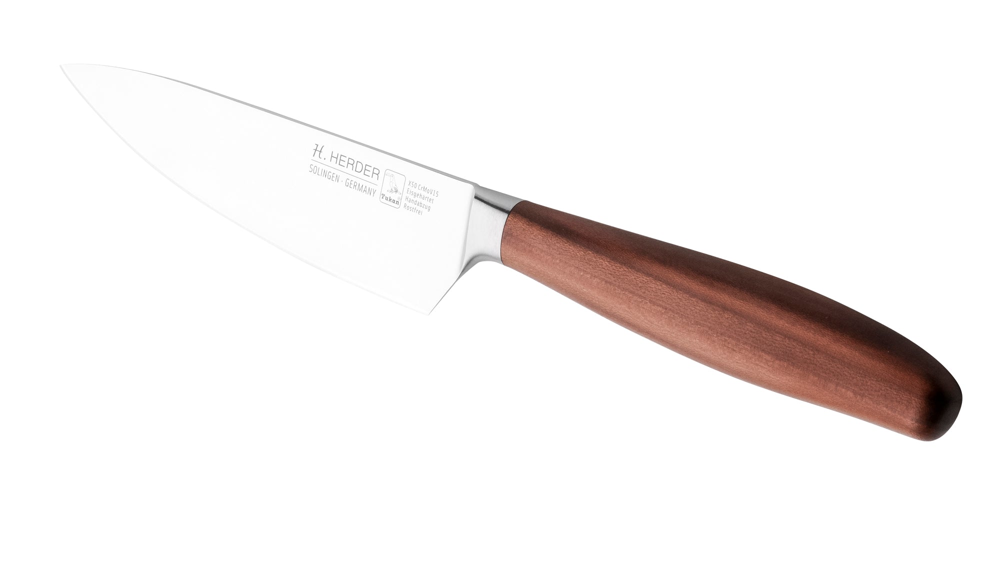 Couteau de chef Eterno, bois de prunier, longueur de lame 16 cm, forgé